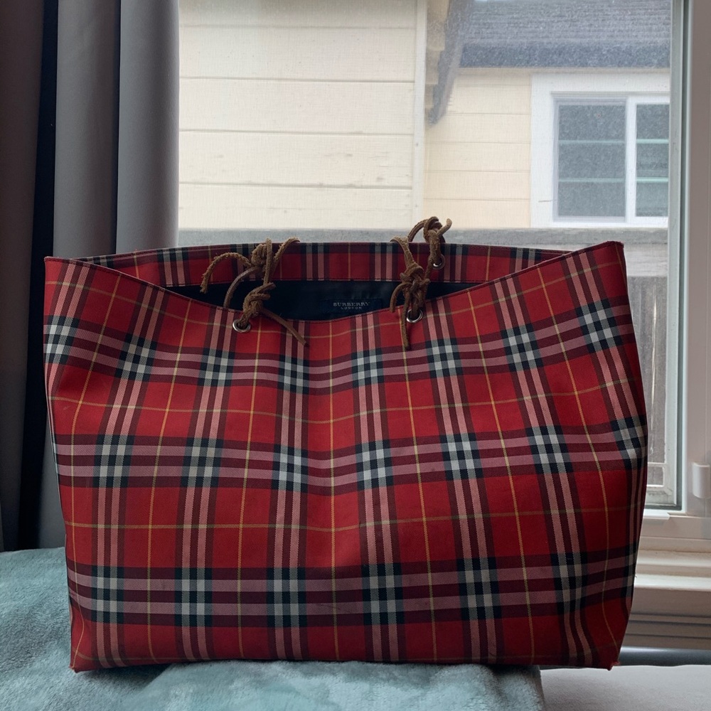 Red Burberry tote